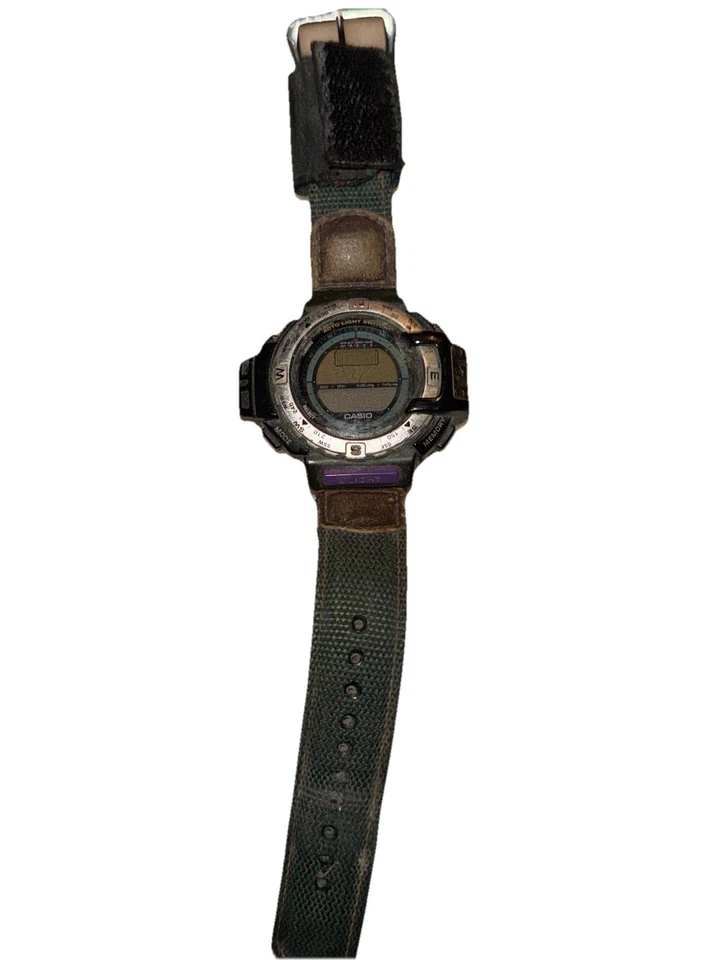 Reloj digital Casio 1470 Pathfinder multifunción de nailon para hombre como está Foto 3 de 4