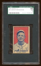 SGC 7 CHRISTY MATHEWSON 1921 W516-2-2 #27  POP 2  NONE GRADED HIGHER  SUPERB HOF