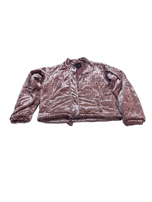 Cotton On Womens Pink Velvet Feel Shimmer Zip Up Jacket Size