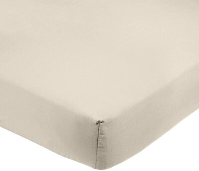 Amazon Basics Single Spannbettlaken, Polyester Mikrofaser, beige