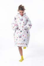 Personalized Cat Petie Sherpa Blanket Hoodie, Pet Lover Oversize Blanket Hoodie