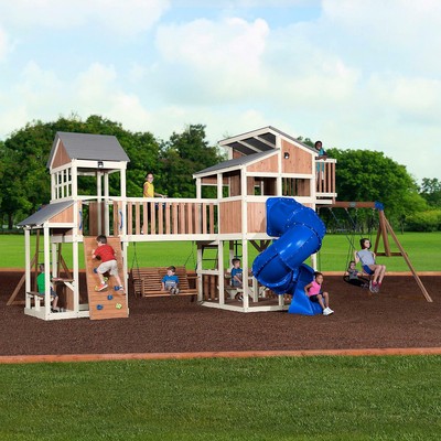 Backyard Discovery Ultimate Cedar Wood Swing Set Playground Tube