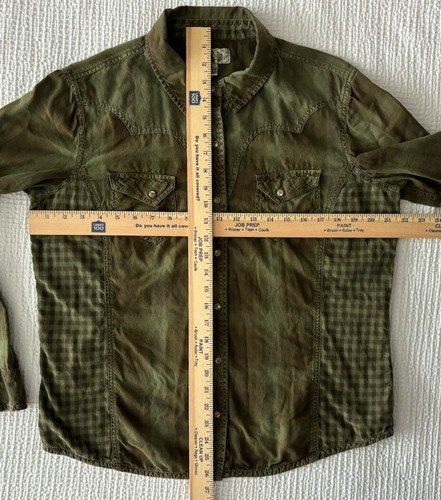 Vintage RYAN MICHAEL Womens XL Pearl Snap Western Shirt Green X-large EUC - Picture 9 of 9