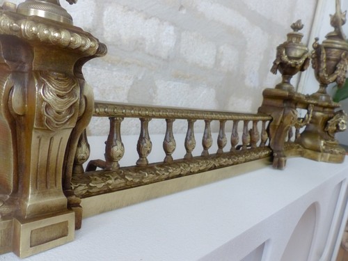 19TH Spectacular RARE French Antique Bronze Pair Andirons Fireplace Snake & Lion - 第 7/20 張圖片
