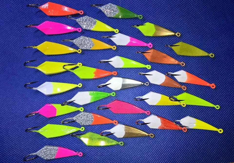 POMPANO JIGS paquete de 10 LOCOS 3/8 oz Pompano Goofy Bluefish caballa PESCA EN HIELO Foto 2 de 3