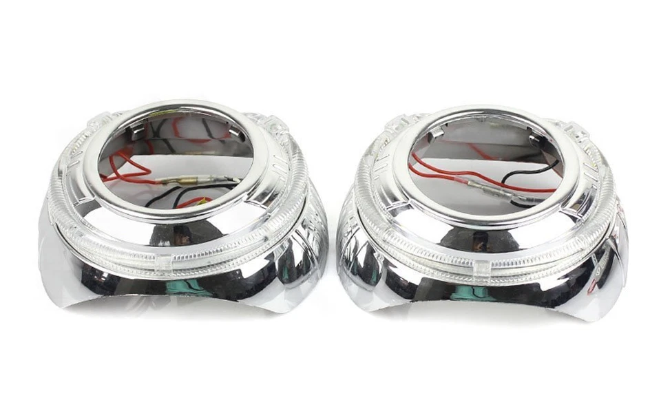 3.0" H1 Bi-Xenon Projector Lens w/ S-MAX LED Halo Ring Shrouds For Headlights - Image 3 of 4