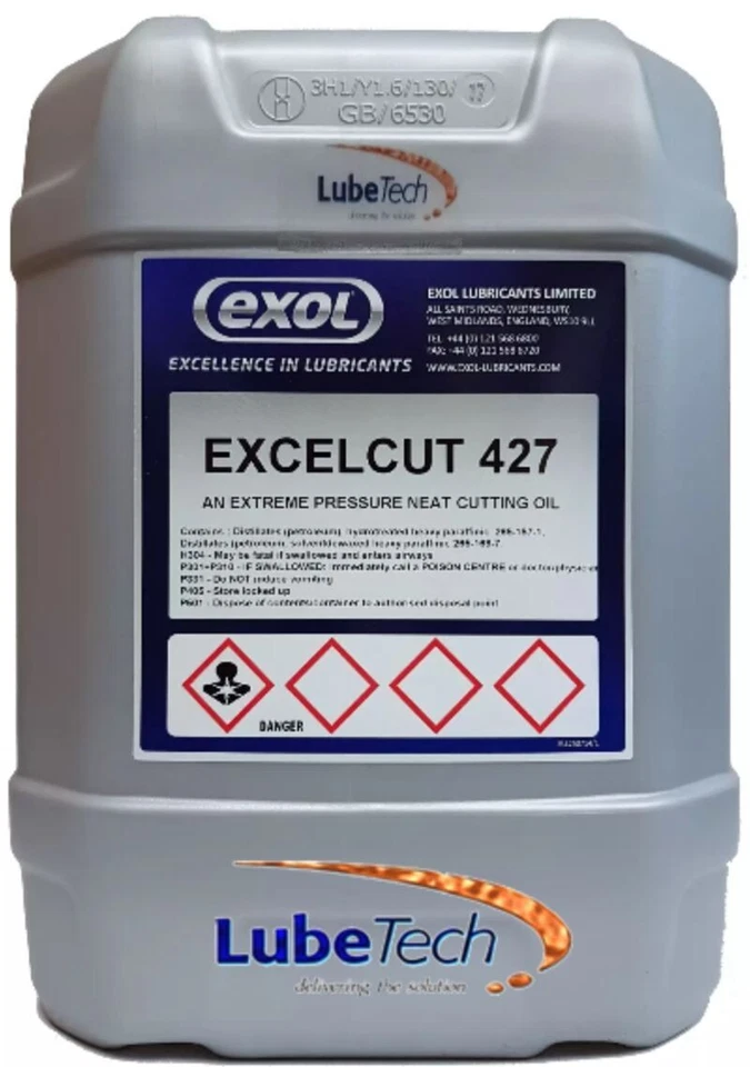 EXCELCUT 427 NEAT CUTTING OIL 20LTR HIGH QUALITY NEAT CUT OIL BY EXOL LUBRICANTS