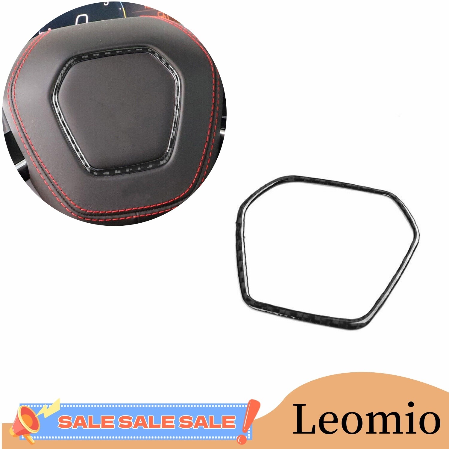 Vinyl Carbon Fiber Steering Wheel Horn Ring Cover Panel For Corvette C8 20-24