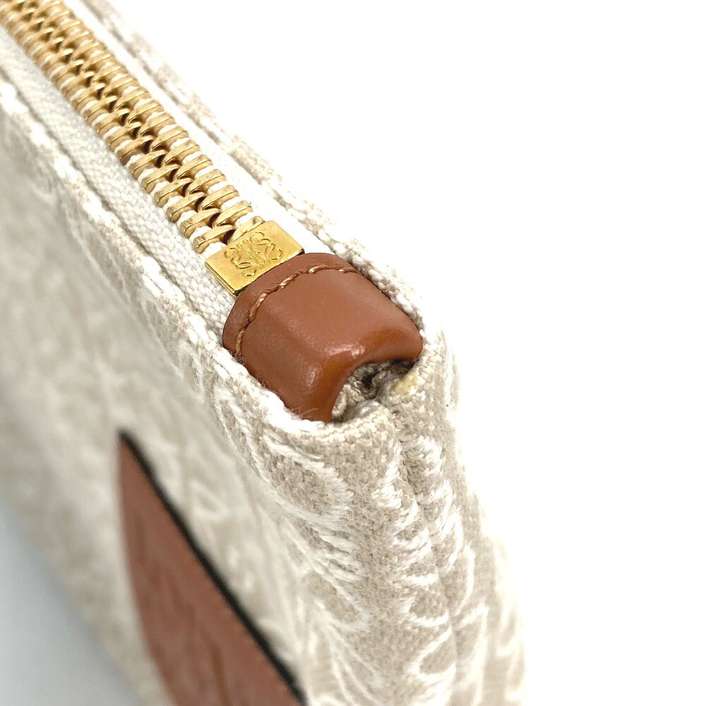 LOEWE anagram jacquard oblong pouch Cluch Bag Canvas/Leather