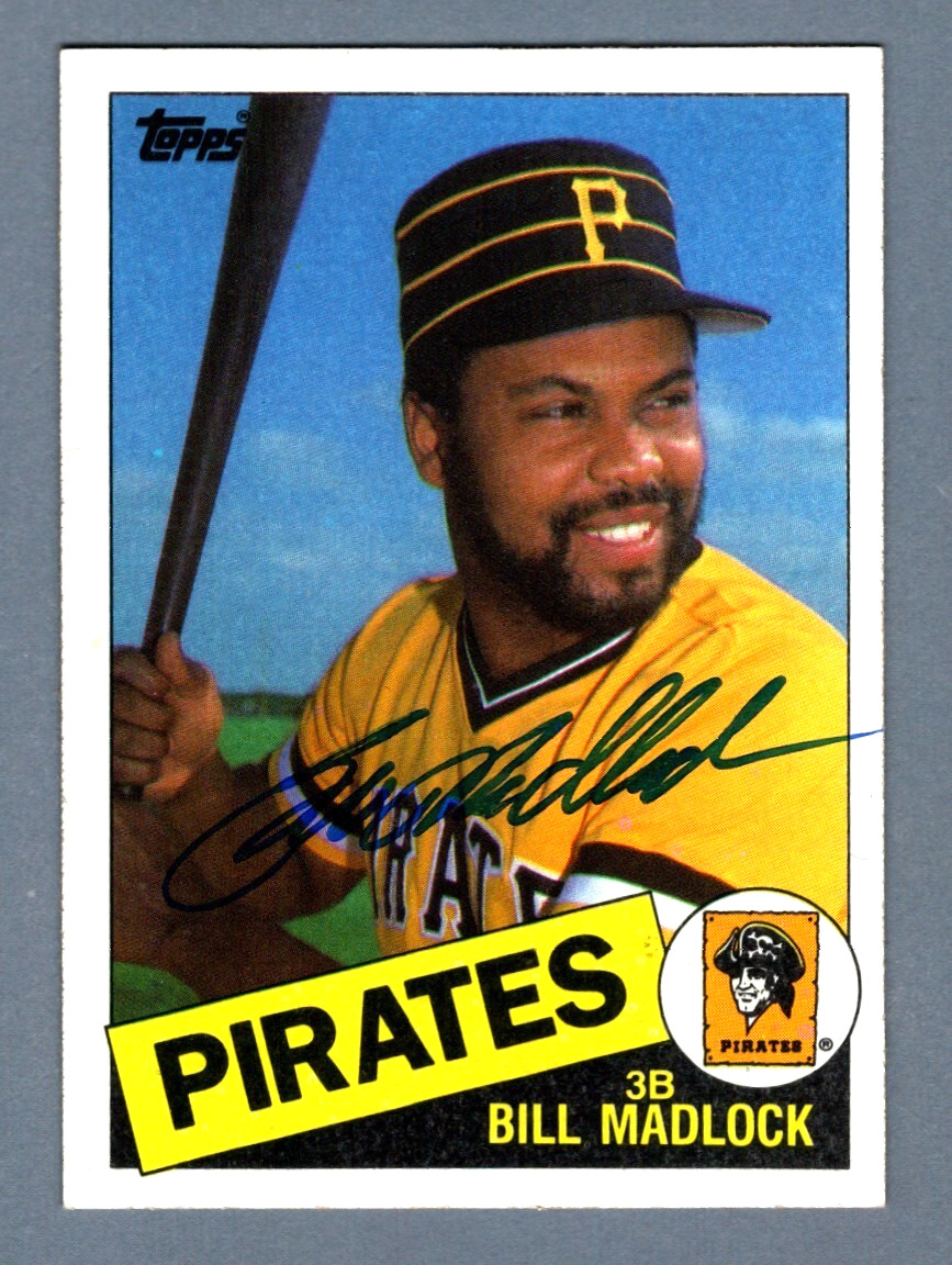 Bill Madlock Signed 1985 Topps Baseball #560 LSCM COA Pittsburgh Pirates