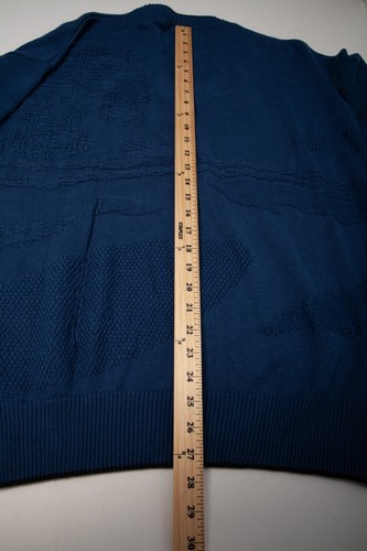 NEW Isle of Cotton Sweater Men's Extra Large Blue Embroidered Golfer V Neck L/S - Picture 11 of 12