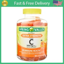 Spring Valley Extra Strength Vita min C, 500 Mg Vegetarian Gummies, 120 Count NE
