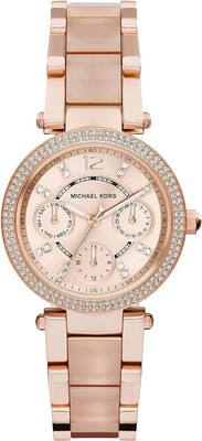 Michael Kors Parker MK6110 Mini Multi-Function Rose Gold & Pink Ladies Watch