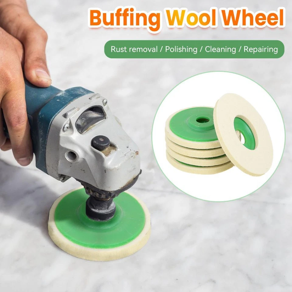 10 Stk 125mm 5 Zoll Wolle Polieren Winkelschleifer Rad Filz Polierscheibe Neu - Bild 3 von 4