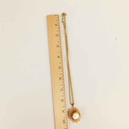 Vtg Pendant Cameo Watch North Star 17 Jewel Reversable w/16" Chain Works - Picture 11 of 12