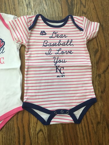 New NWT Kansas City Royals 3 Piece Bodysuit Set Girls Infant Size 18M 18 Months - Picture 8 of 9