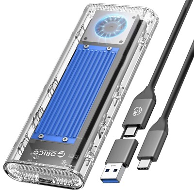 ORICO 40Gbps M.2 NVMe SSD Enclosure with Built-in Cooling Fan, Tool-Free Exte...