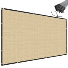 Sand 12FT Privacy Fence Screen Windscreen Mesh Shade Net Cover Garden Balcony