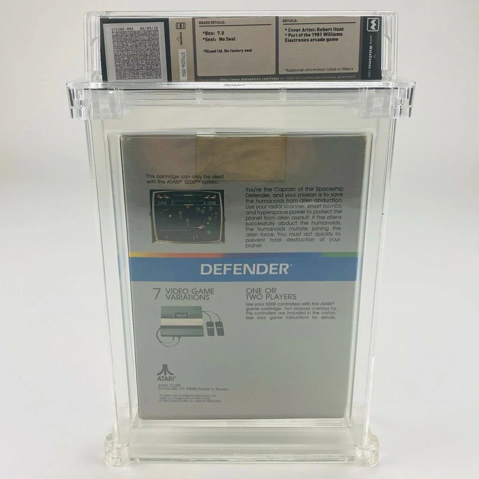 Defender - Atari 5200 Silver Box Graded Factory Glue Sealed 1986  WATA 7.0 NS  - Image 4 of 4