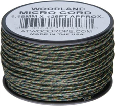 Atwood Rope MFG Micro Cord 125ft Woodland MC04 - WOODLAND