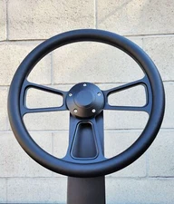 14" Black Billet Half Wrap Steering Wheel Black Wrap for Chevy Muscle C10 Ford