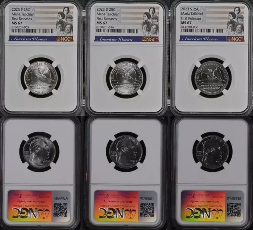 2023 P D S Maria Tallchief 25c NGC MS 67 American Women Quarter FIRST RELEASES