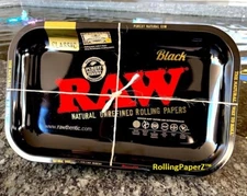 Raw Rolling Papers Black Tray 11x7 Limited Edition - vintage style - RAWthentic!