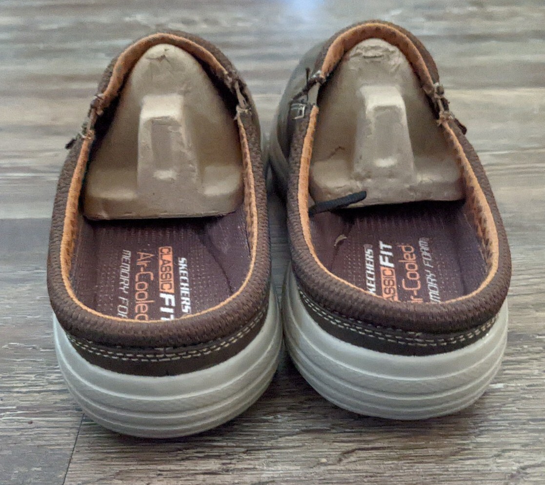 Skechers Porter Vamen mens brown leather slip on loaf… Gem