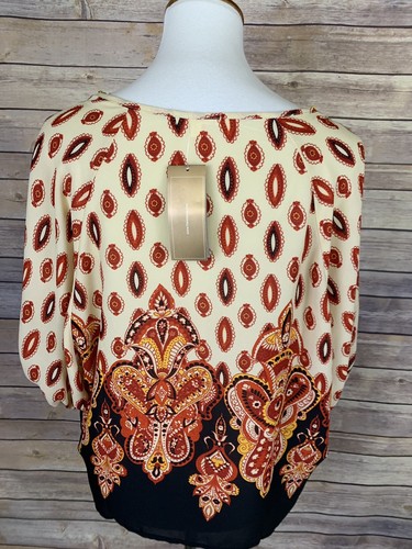 NUEVO CON ETIQUETAS Miami Francescas Blusa Pequeña Con Cuentas Paisley Floral Boho Hippie Dolman - Imagen 6 de 9