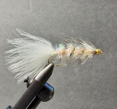 White Krystal Bugger Streamer Fly Fishing Fly Flies, 1 Fly, You Choose Size
