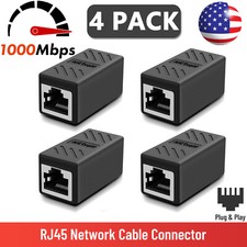 4X RJ45 Inline Coupler Cat7 Cat6 Cat5e Ethernet Network Cable Extender Connector