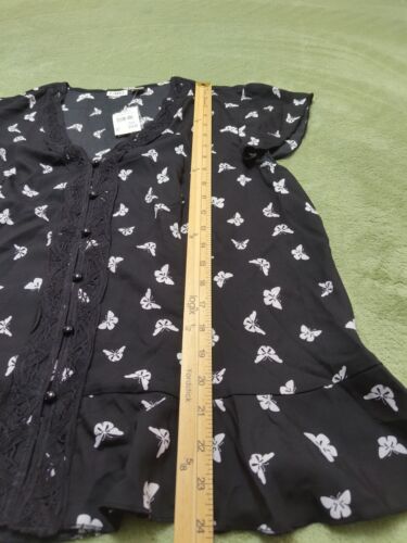 JM Cato Top Womens XL Black Short Sleev Shirt Work Office Casual - Picture 3 of 6