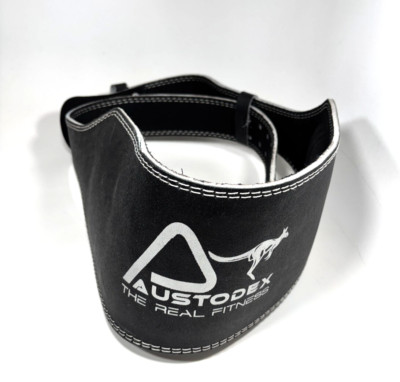 AUSTODEX Weight Lifting Belt 6'' Black Leather Back Support Gym Bodybuilding 6XL