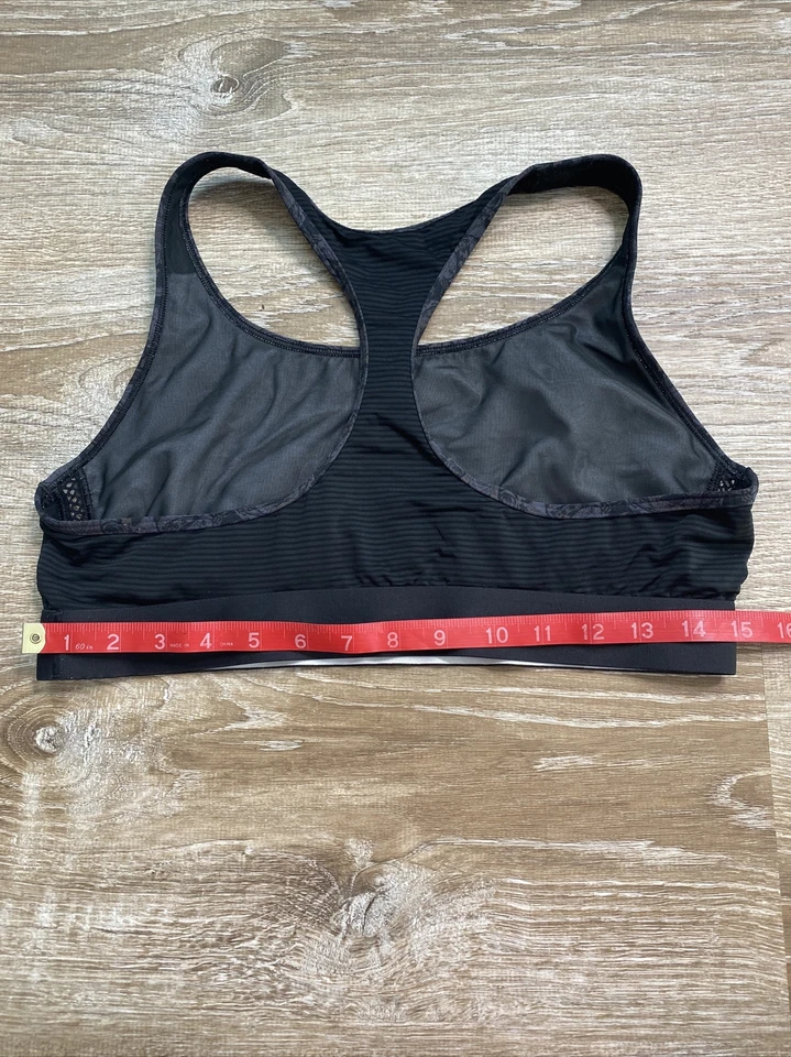 ¿Victoria Secret Sport VSX M/L? Sujetador deportivo negro morado gris floral espalda de corredor Foto 3 de 4