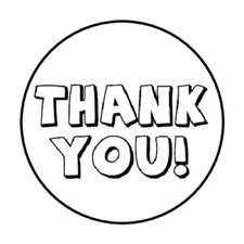 48 THANK YOU BLACK ENVELOPE SEALS LABELS STICKERS 1.2" ROUND