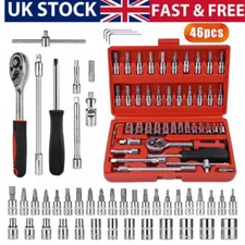 46PCS 1/4 Inch Metric Socket Small Drive Socket Ratchet Wrench Screwdriver Set