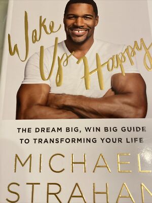 Michael Strahan Signed Copy Wake Up Happy HARDCOVER Book NY Giants GMA