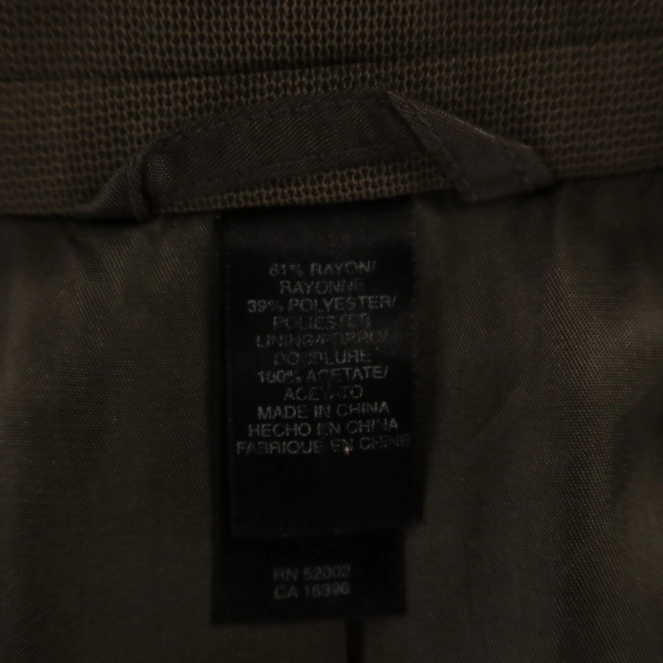 Claiborne Suit L Beige Brown Micro Check Pleated Cuffed 44R 36x30 - Image 3 of 4