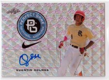 Quentin Holmes Pink wave #5/7 Auto RC 2016 Leaf Perfect Game Cleveland Guardians