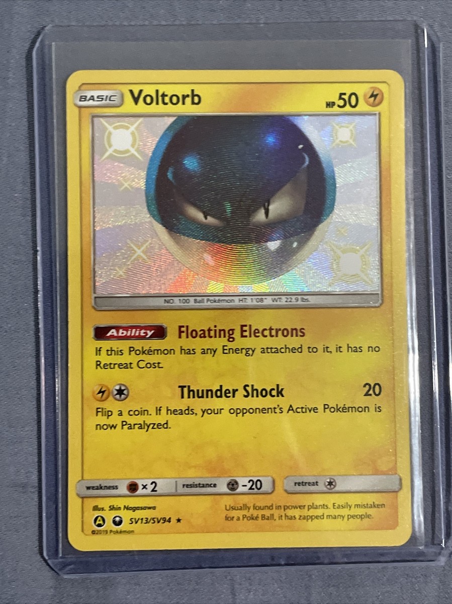 Voltorb SV13/SV94 Hidden Fates Shiny Vault Holo Pokemon Card Near Mint