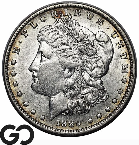 1889-O Morgan Silver Dollar Coin, Nice Mint Luster, Choice AU++/Unc Tougher Date
