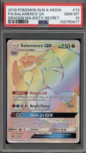Salamence GX 73/70 PSA 10 Dragon Majesty Secret Rare Card Pokemon