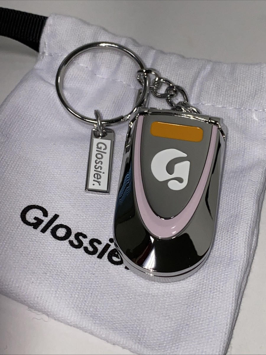 Glossier LA STORE EXCLUSIVE CELL FLIP PHONE KEY CHAIN NEW S