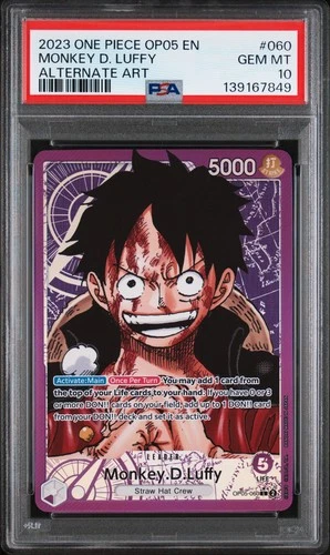 2023 One Piece Monkey D. Luffy Alternate Art Leader OP05-060 PSA 10