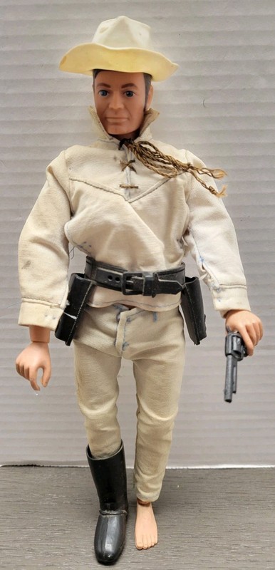 Vintage 1973 Lone Ranger Action Figure Briell Toys Action Figure w/ Hat Gun Belt