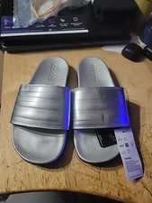 NEW ADIDAS Adilette Comfort Silver Metallic FW7683