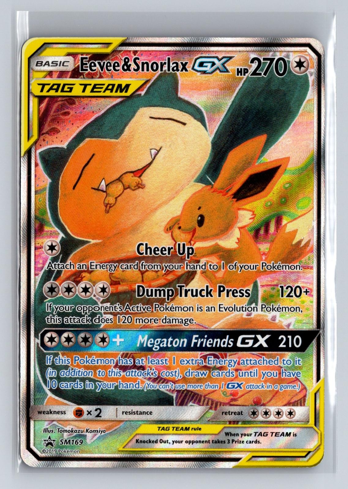 Eevee & Snorlax GX - SM169 Holo Promo Sun & Moon Promo Pokemon