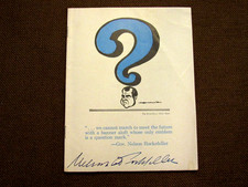 NELSON A. ROCKEFELLER SIGNED AUTO RICHARD NIXON SOFTBACK BOOK MAGAZINE JSA