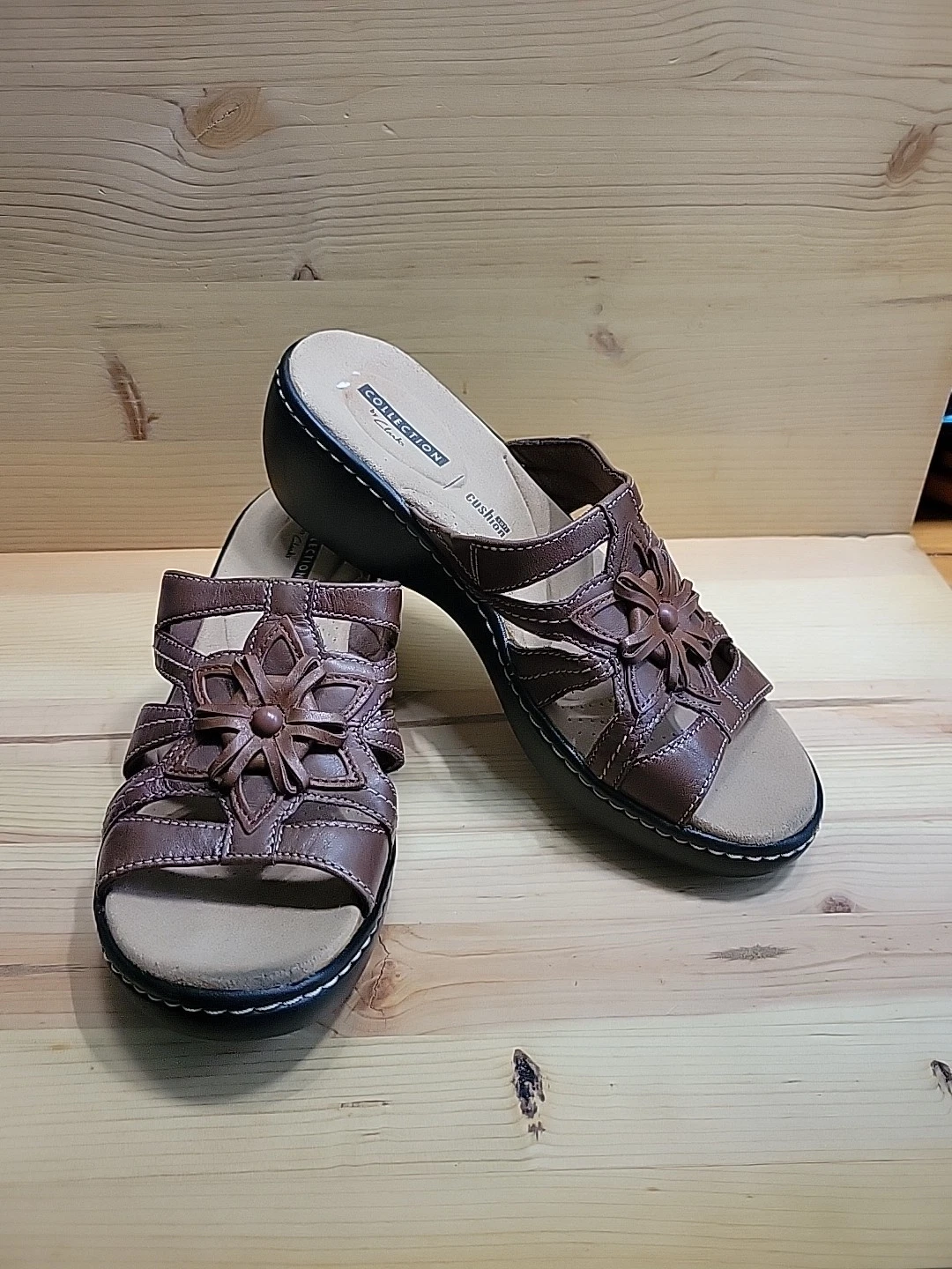 Sandali Clarks donna 6 5 M Delana Venna slip on zeppa slide 26133028 marrone