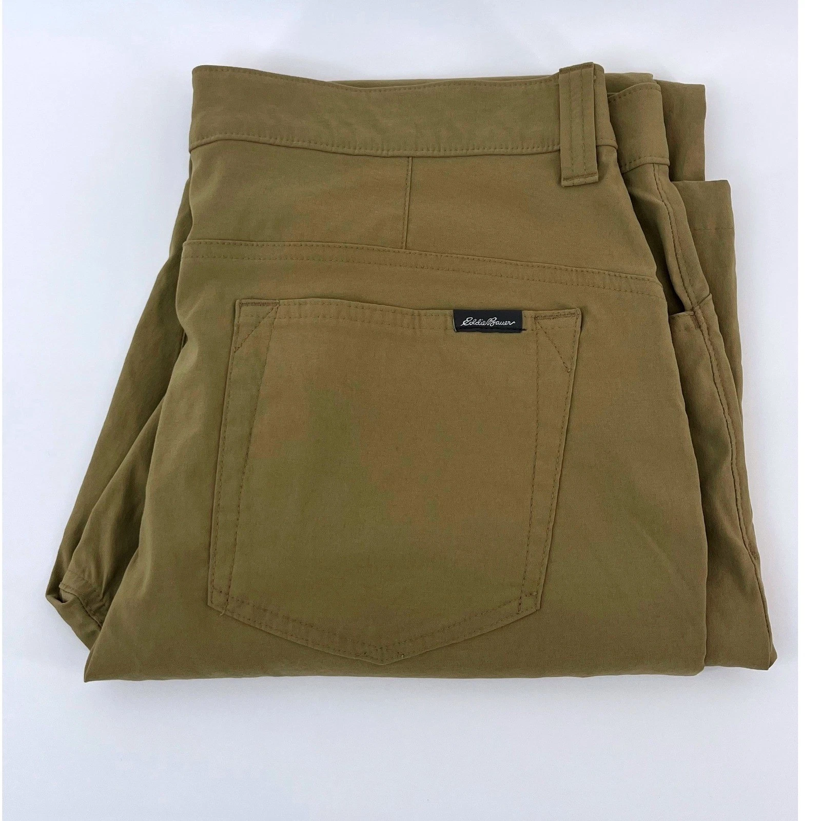 Eddie Bauer Outdoor Pants Mens 34x32 Tan Nylon Spandex Stretch Hiking 0905